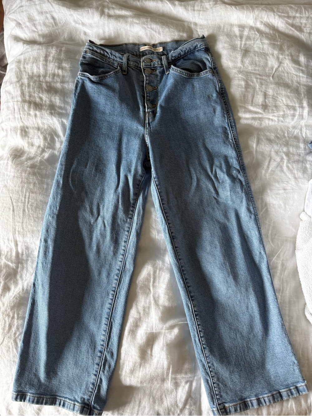 Levi’s mile high cropped wide leg jeans